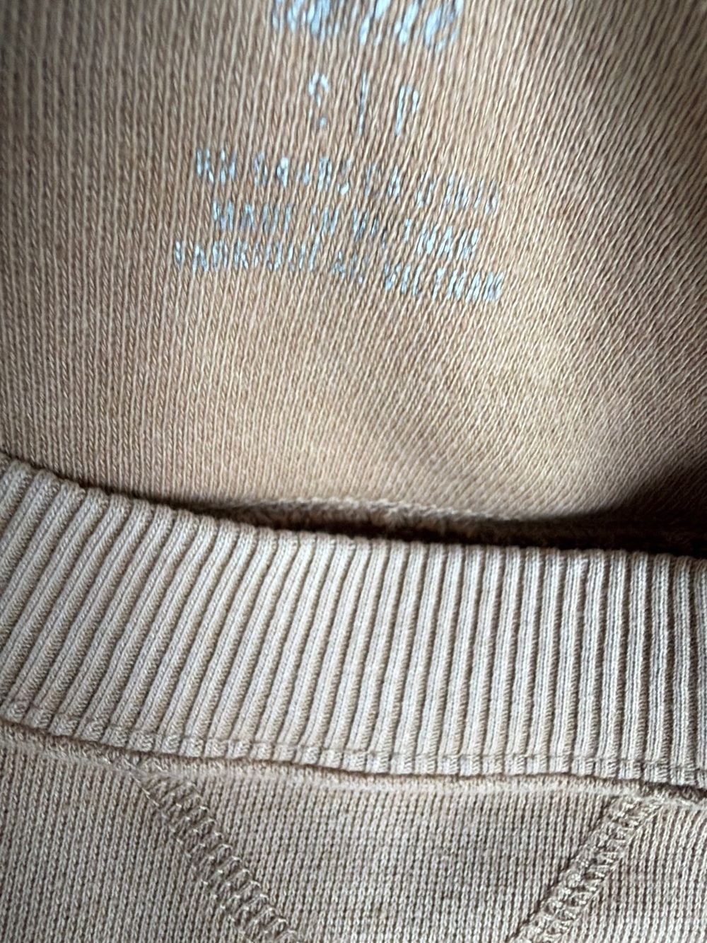 Aerie Sweatshirt Womens S Beige Terry Crew Neck Pullover Longline Casual Lounge - Picture 7 of 11
